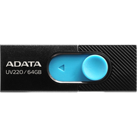 ADATA UV220 64GB (черный/голубой) Image #1