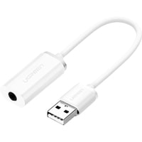 Ugreen US206 30712 USB Type-A - 3.5 мм (0.15 м, белый)