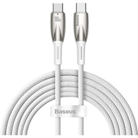 Baseus Glimmer Series Fast Charging Data Cable USB Type-C - Type-C 100W CADH000802 (2 м, белый) Image #1