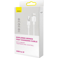 Baseus Explorer Series Fast Charging Cable with Smart Temperature Control 2.4A USB Type-A - Lightning (2 м, белый) Image #11