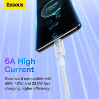 Baseus Explorer Series Fast Charging Cable with Smart Temperature Control 100W USB Type-A - USB Type-C (2 м, белый) Image #14