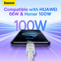 Baseus Explorer Series Fast Charging Cable with Smart Temperature Control 100W USB Type-A - USB Type-C (2 м, белый) Image #15