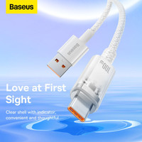 Baseus Explorer Series Fast Charging Cable with Smart Temperature Control 100W USB Type-A - USB Type-C (2 м, белый) Image #12