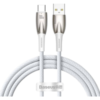 Baseus Glimmer Series Fast Charging Data Cable USB Type-A - Type-C 100W CADH000402 (1 м, белый) Image #1