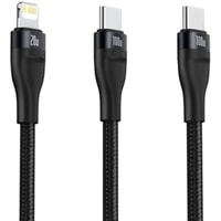 Baseus CA1T2-F01 USB Type-C - USB Type-C - Lightning (1.2 м, черный) Image #4