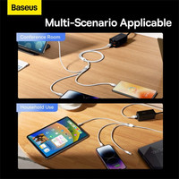 Baseus One-For-Three Fast Charging Data Cable 3.5A USB Type-A - USB Type-C/microUSB/Lightning (0.5 м, белый) Image #10