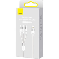 Baseus One-For-Three Fast Charging Data Cable 3.5A USB Type-A - USB Type-C/microUSB/Lightning (0.5 м, белый) Image #15