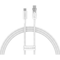 Baseus Explorer Series Fast Charging Cable Auto Power-Off For Overheating 100W USB Type-C - USB Type-C (1 м, белый) Image #1