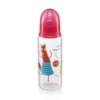Happy Baby (Хеппи Беби) Бутылочка с 2 силиконовыми сосками для разных по густоте жидкостей 250 мл. ruby Image #1