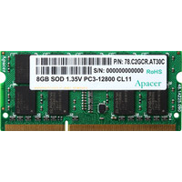 Apacer 8GB DDR3 SO-DIMM PC3-12800 AS08GFA60CATBGC